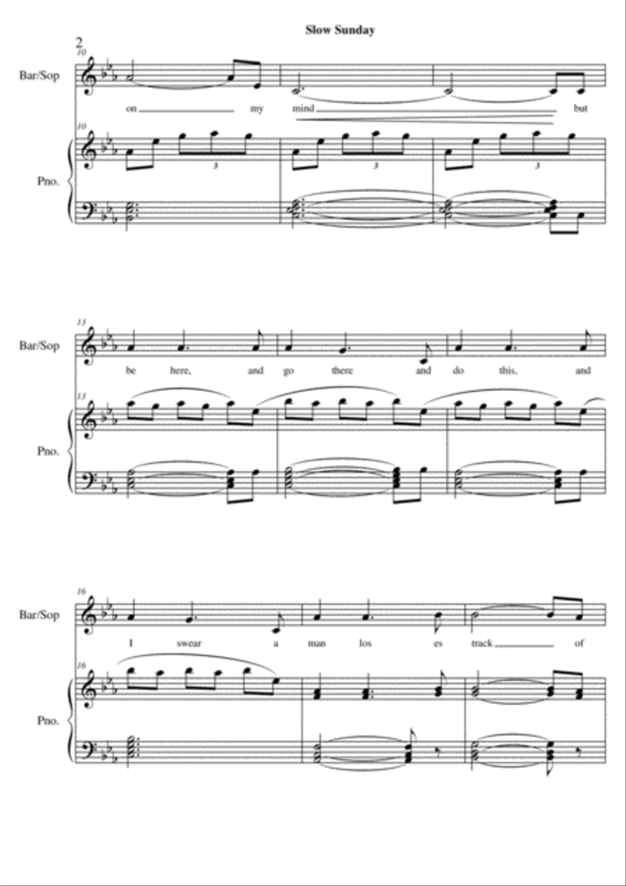 Slow Sunday w Mod Vocal Duet scores gallery preview page 2