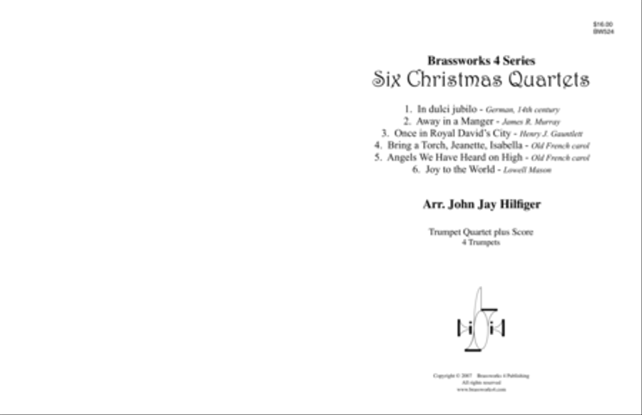6 Christmas Quartets Trumpet scores gallery preview page 1