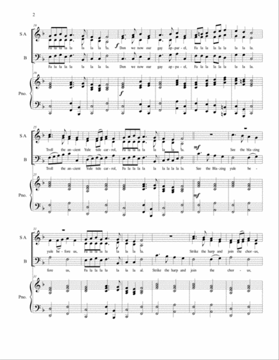 Deck The Halls (SAB) Deck The Halls (SAB) 3-Part scores gallery preview page 2