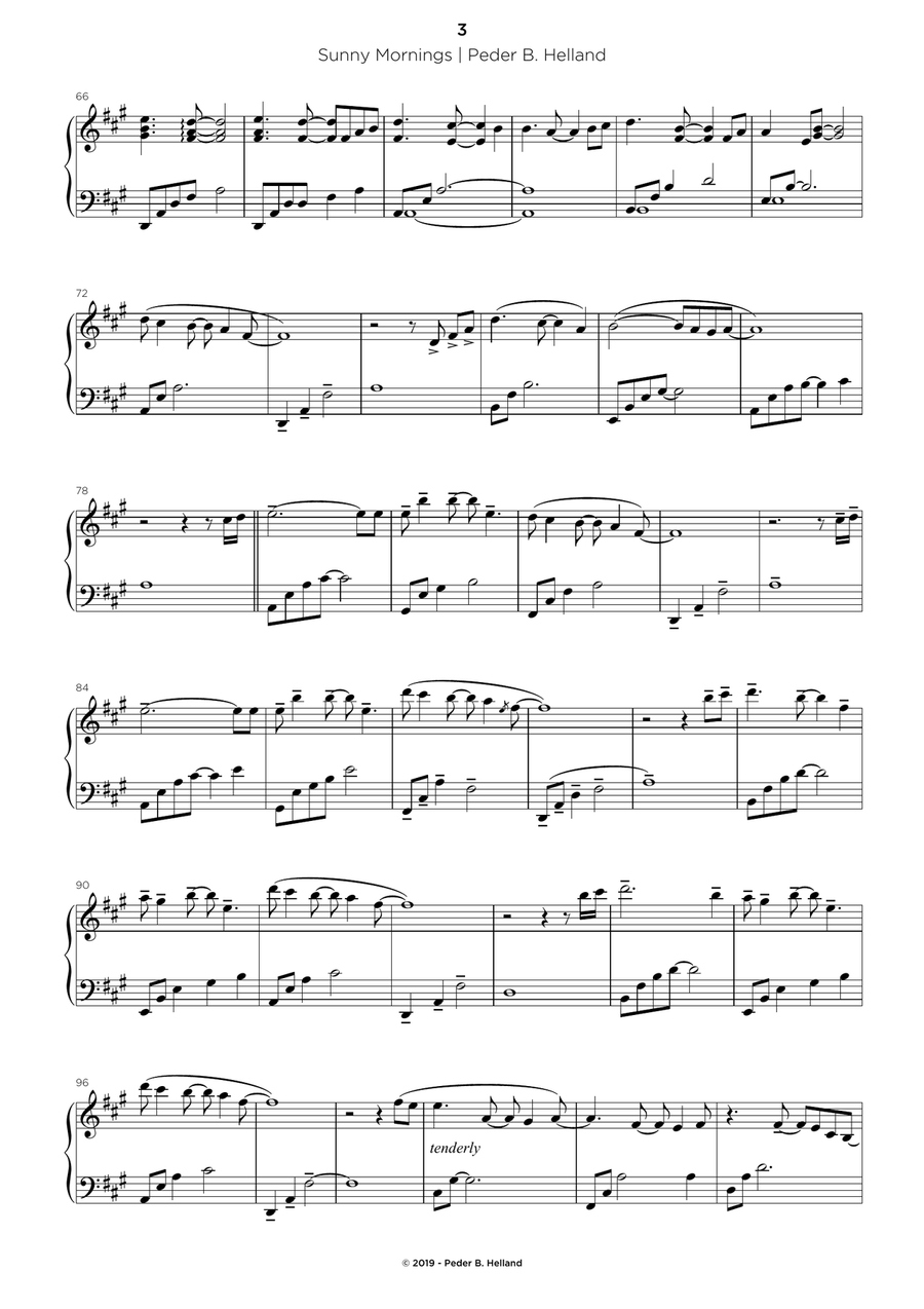 Sunny Mornings Easy Piano scores gallery preview page 3