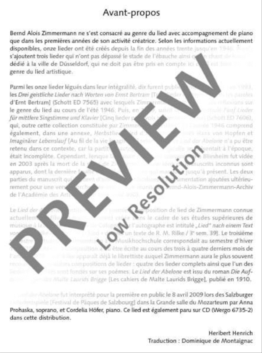 Lied der Abelone Lied der Abelone Medium Voice scores gallery preview page 6
