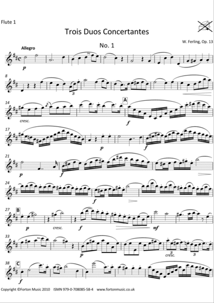 Trois Duos Concertante Flute Duet scores gallery preview page 2