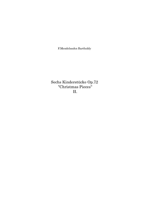 Book cover for Mendelssohn: Sechs Kinderstücke (6 Christmas Pieces) Op.72 No.2 of 6 Andante - wind quintet