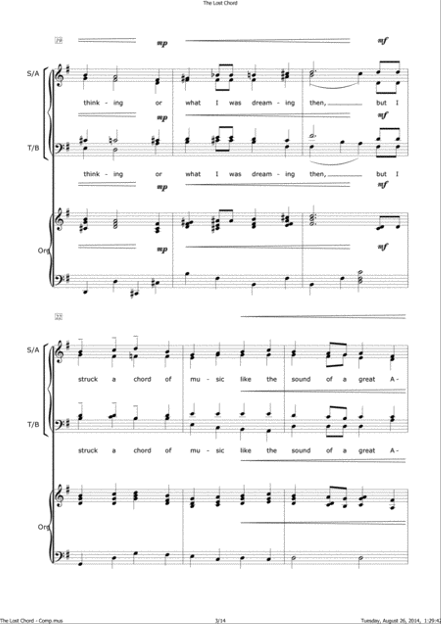 The Lost Chord 4-Part scores gallery preview page 3