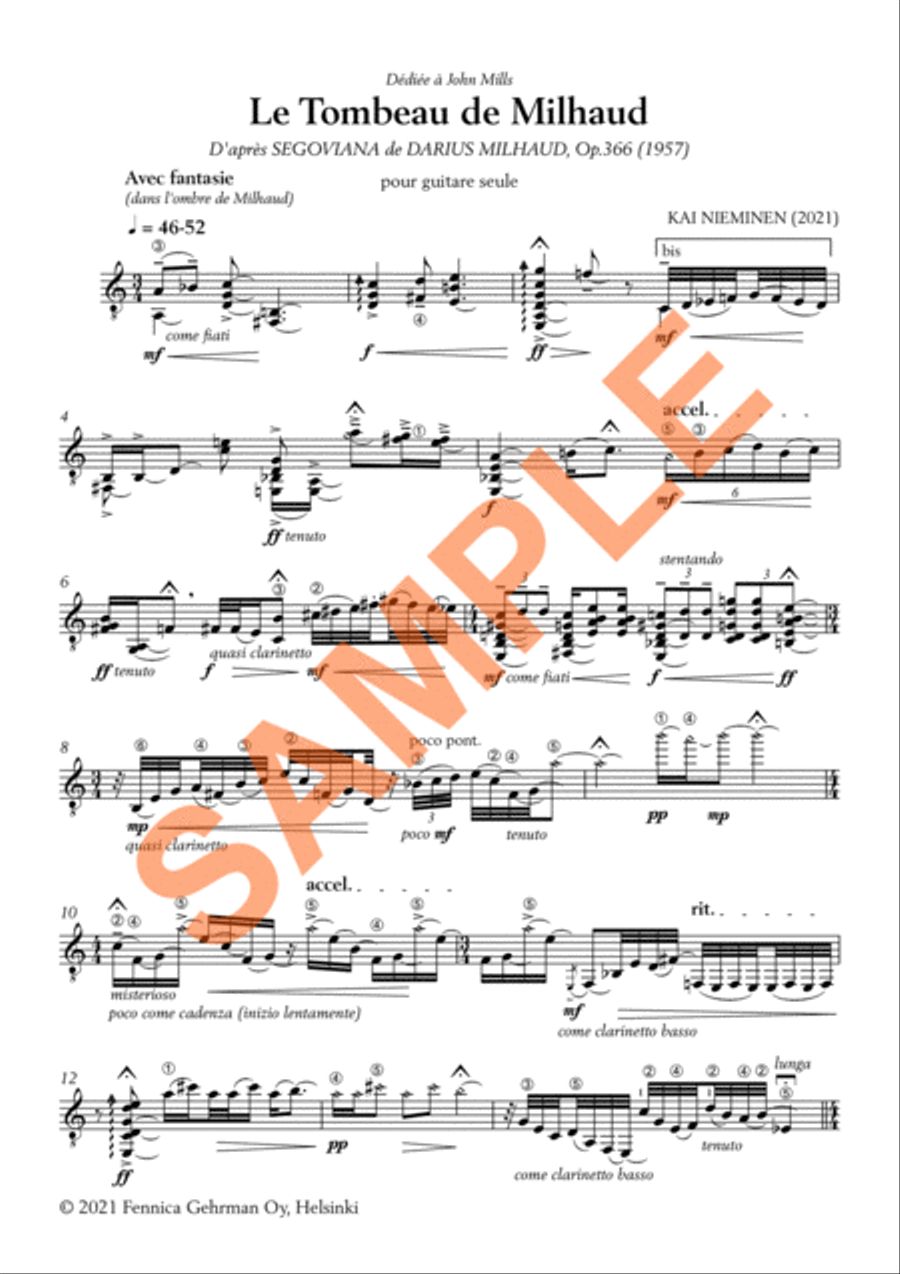 Le Tombeau de Darius Milhaud - Guitar Guitar scores gallery preview page 2