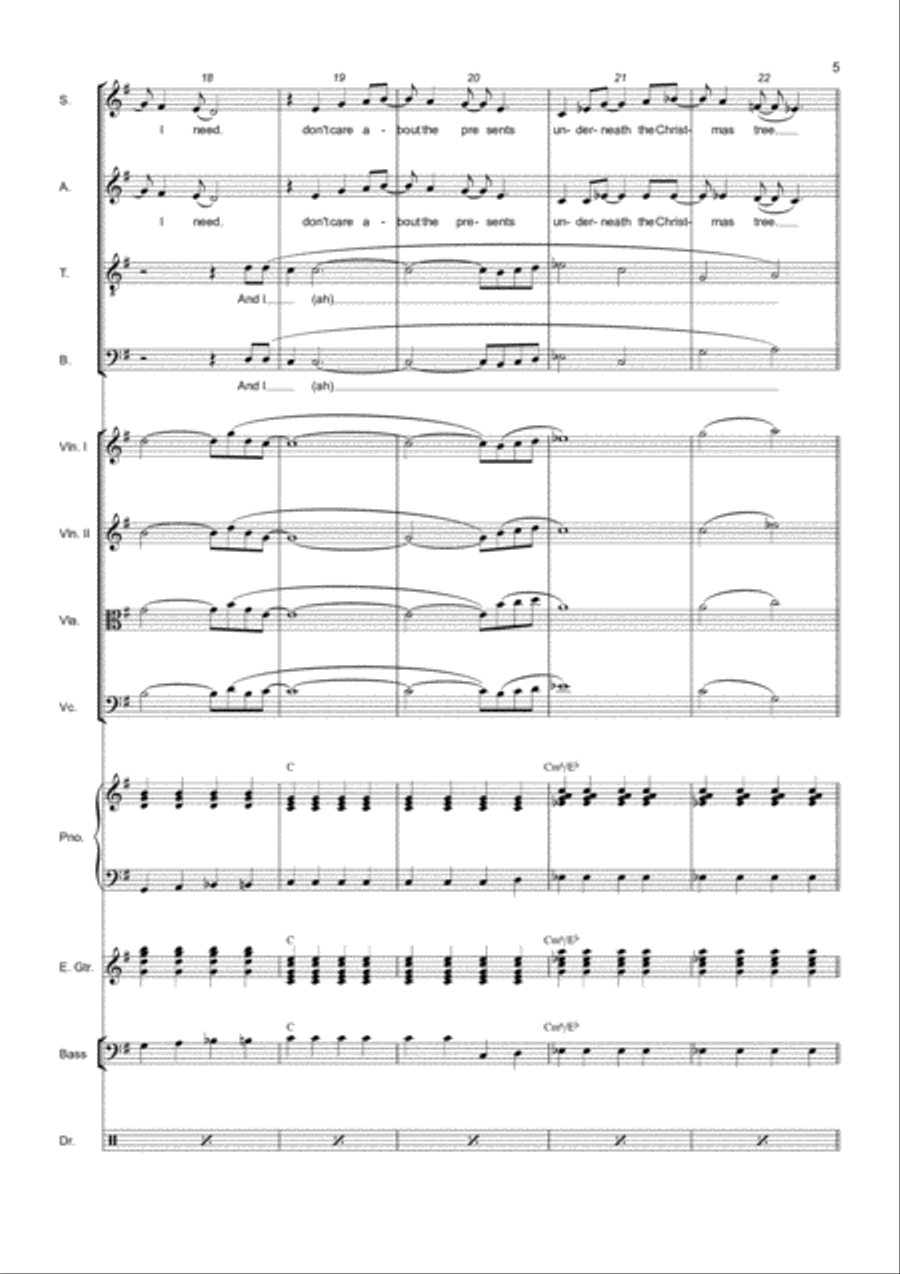All I Want For Christmas Is You 4-Part scores gallery preview page 5