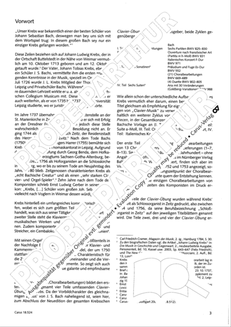 Chorale arrangements. First part of the Clavier-Ubung