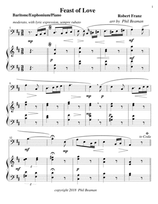 Feast of Love - Baritone/Euphonium/Piano