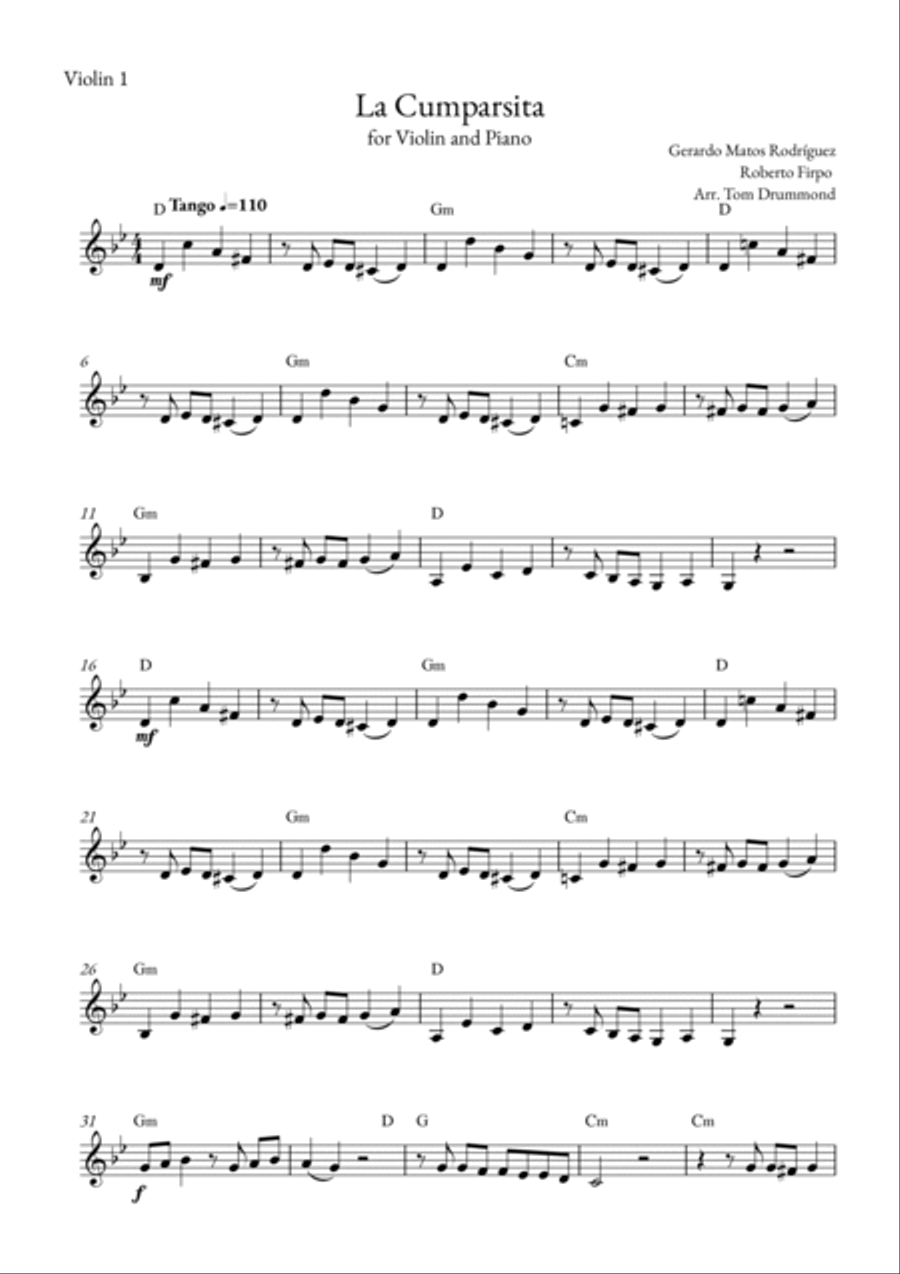 La Cumparsita Violin Solo scores gallery preview page 5
