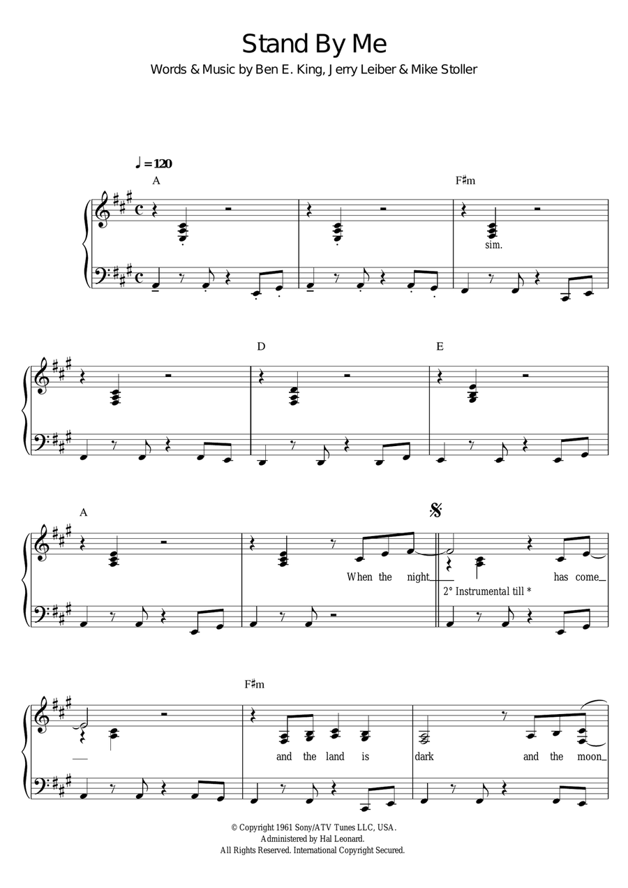 Stand By Me Voice scores gallery preview page 1