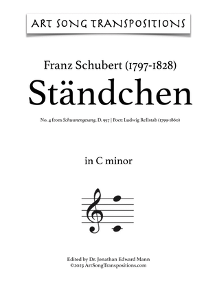 Book cover for SCHUBERT: Ständchen, D. 957 no. 4 (transposed to C minor)