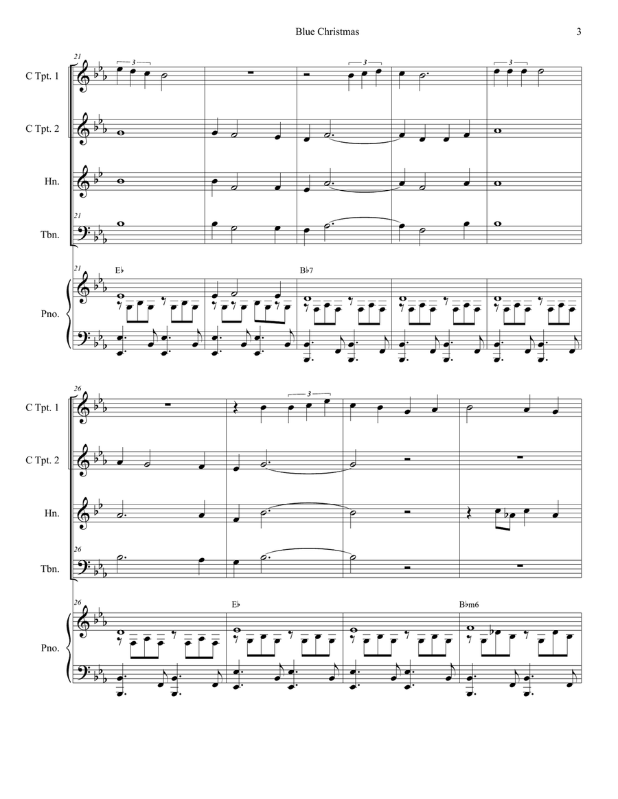 Blue Christmas Brass Ensemble scores gallery preview page 3