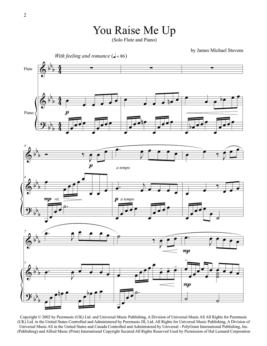 You Raise Me Up Flute Solo scores gallery preview page 2
