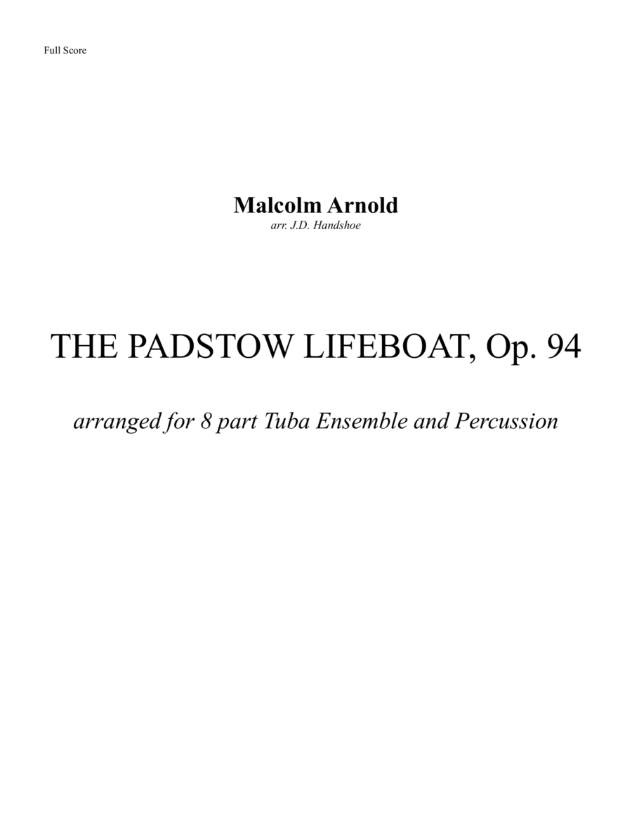 The Padstow Lifeboat Large Ensemble scores gallery preview page 1
