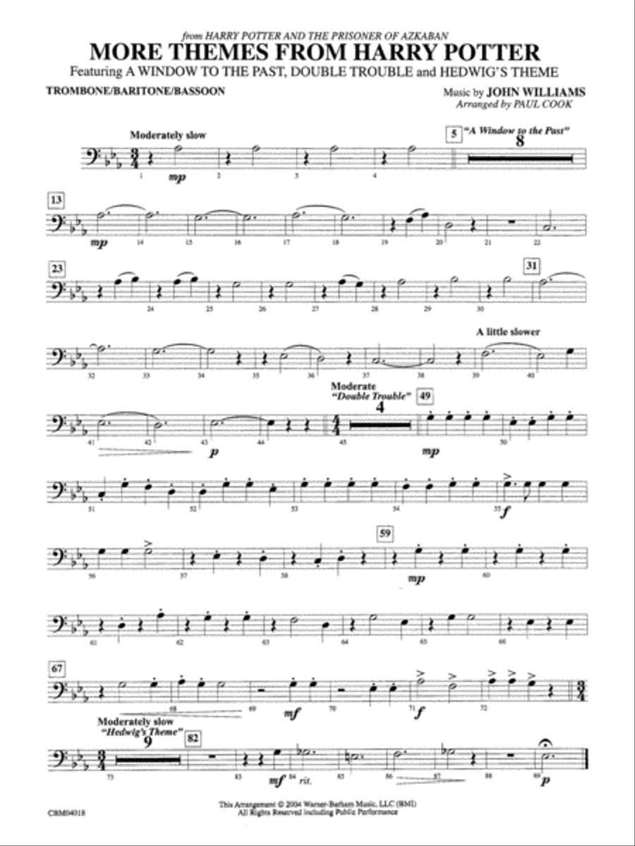 Book cover for Harry Potter and the Prisoner of Azkaban, More Themes from: 1st Trombone