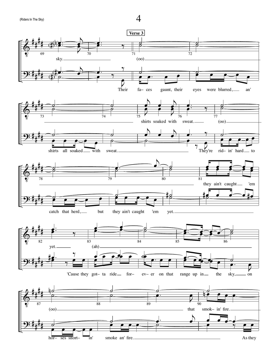 (ghost) Riders In The Sky (a Cowboy Legend) TTBB scores gallery preview page 4