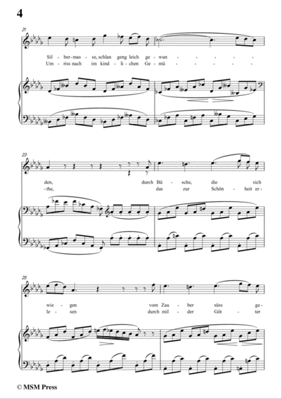 Schubert-Der Fluss,in D flat Major,for Voice&Piano Voice scores gallery preview page 6