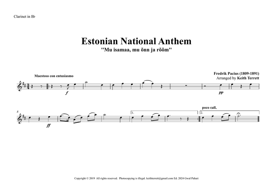 Estonian National Anthem for Symphony Orchestra (Olympic National Anthem Series) Full Orchestra scores gallery preview page 6