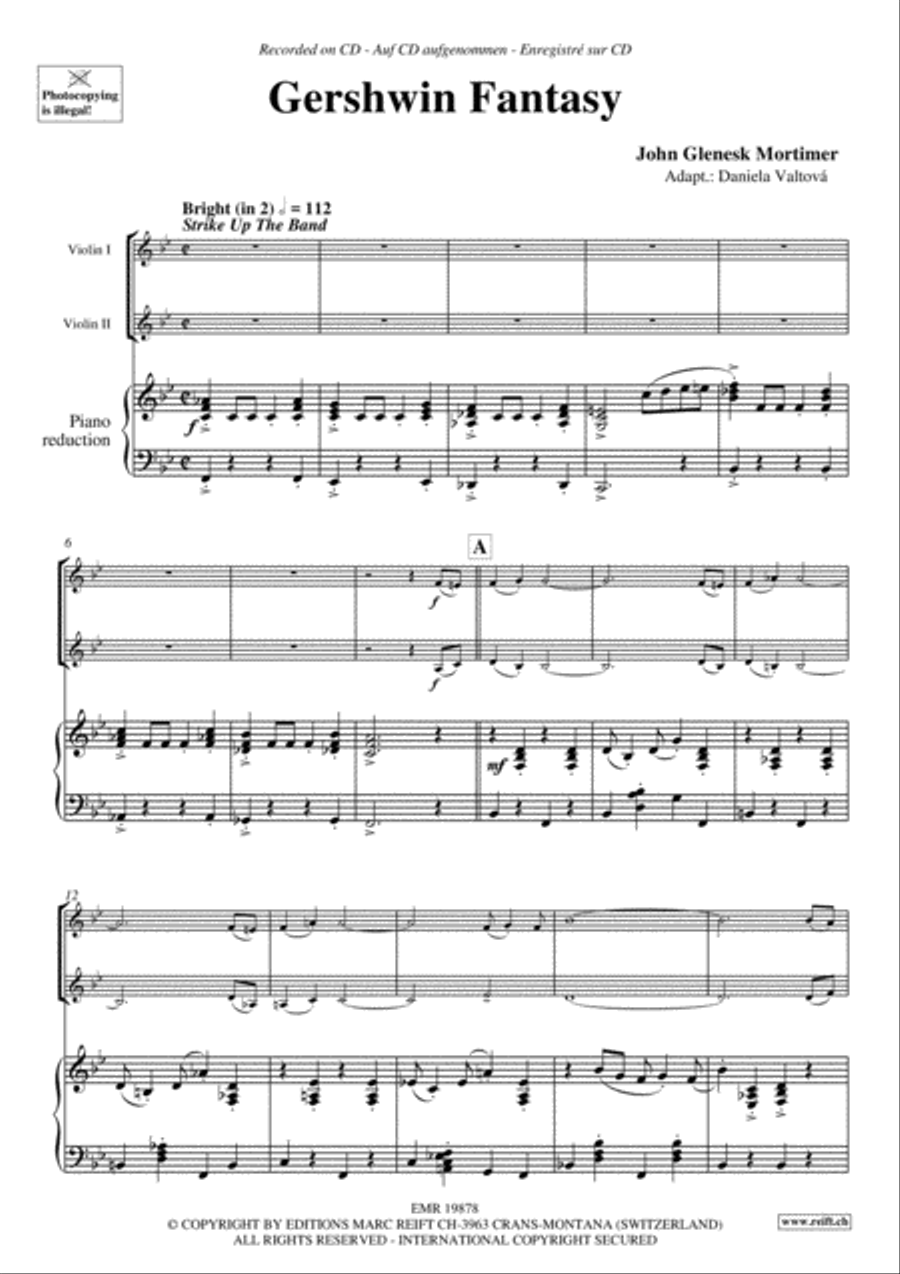 Gershwin Fantasy Violin scores gallery preview page 4