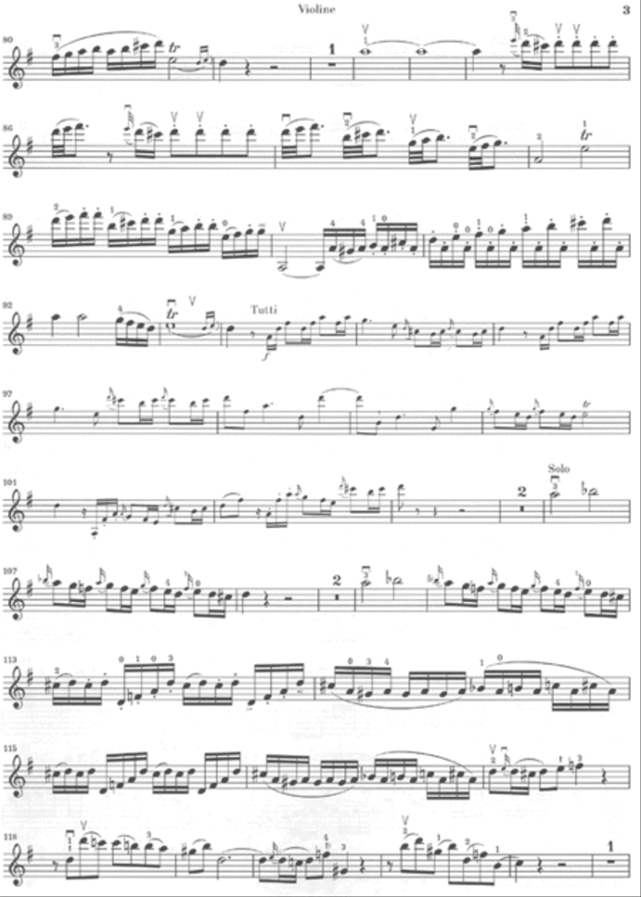Violin Concerto No. 3 in G Major K216 Violin Solo scores gallery preview page 5
