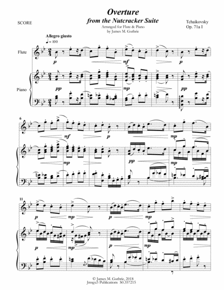 Tchaikovsky: Overture from Nutcracker Suite for Flute & Piano image number null