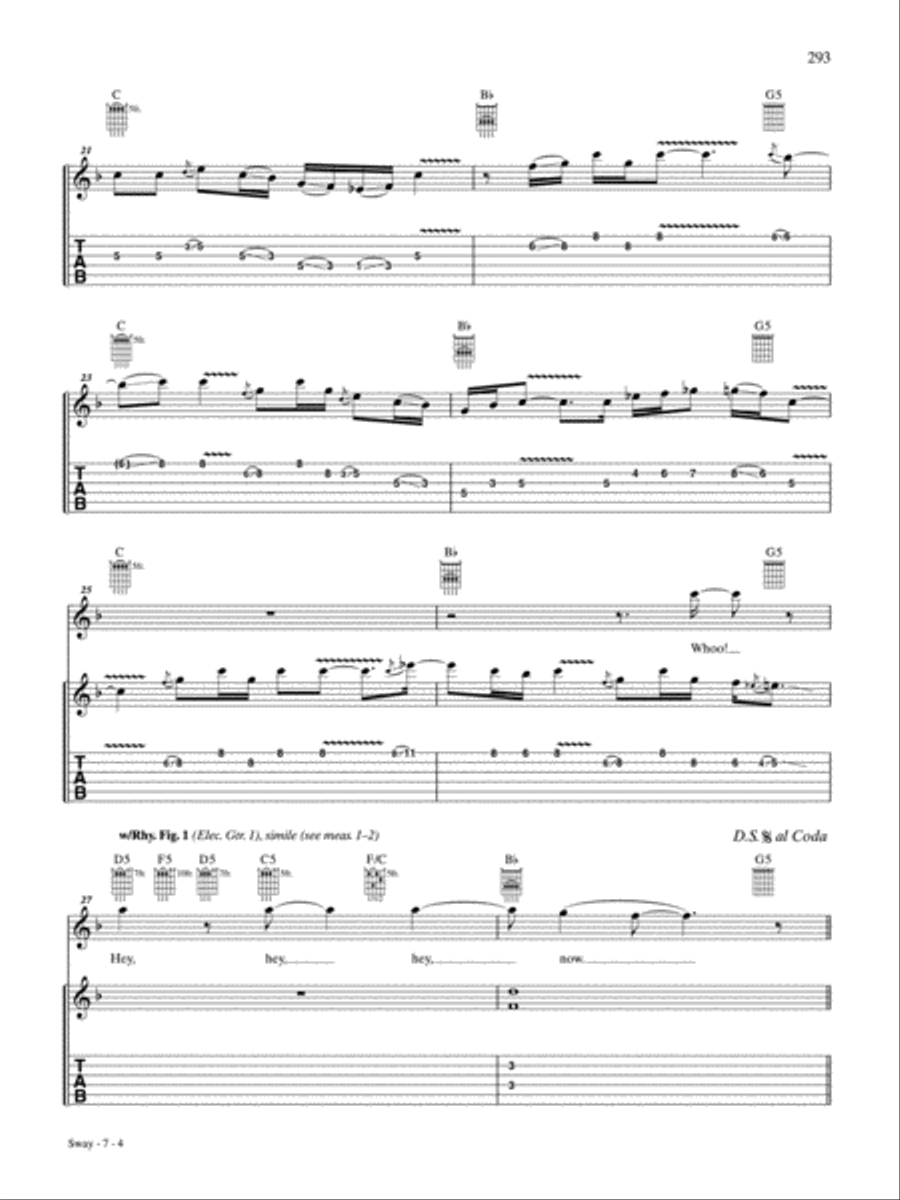 Sway Guitar Tablature scores gallery preview page 4