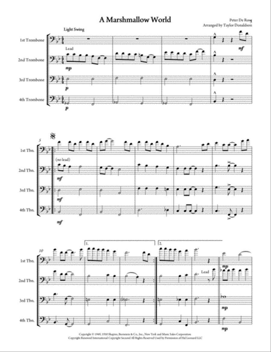 A Marshmallow World Brass Ensemble scores gallery preview page 3