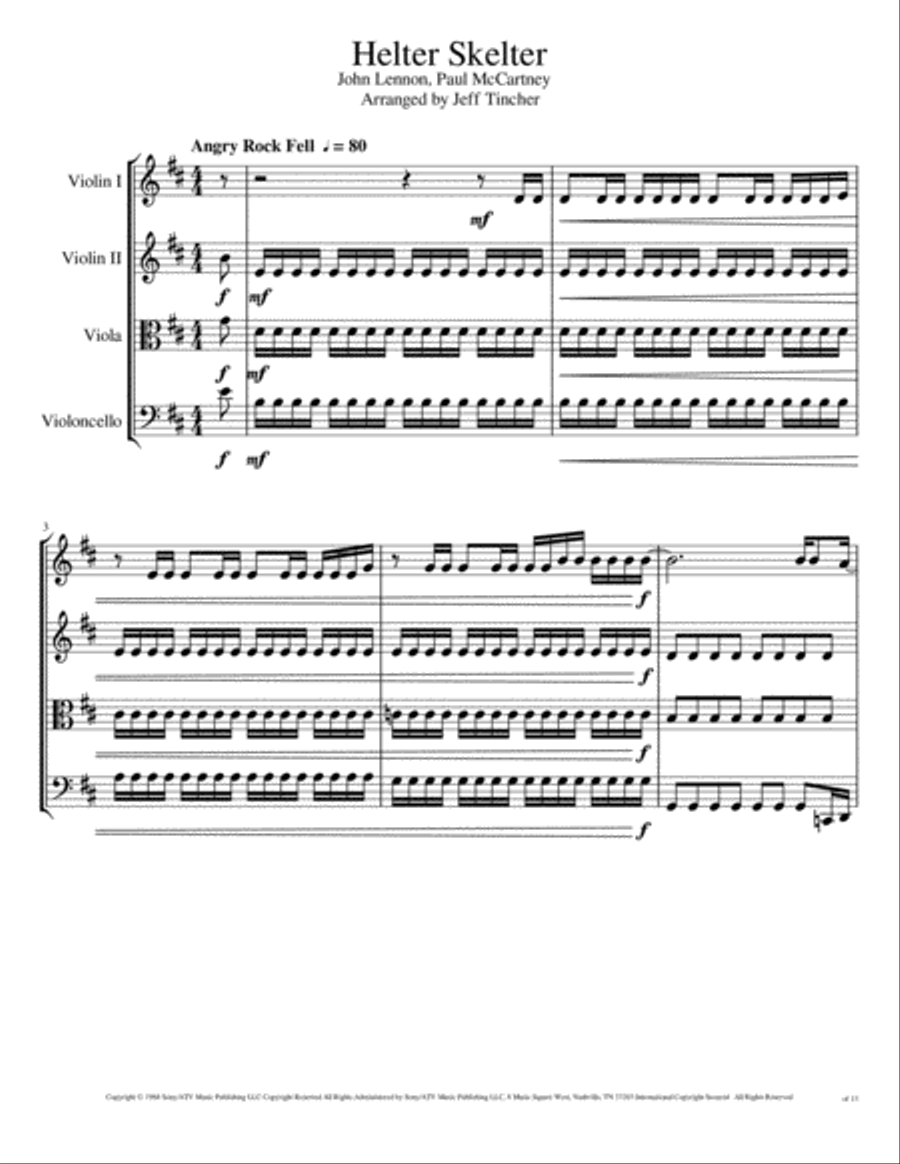 Helter Skelter String Quartet scores gallery preview page 2