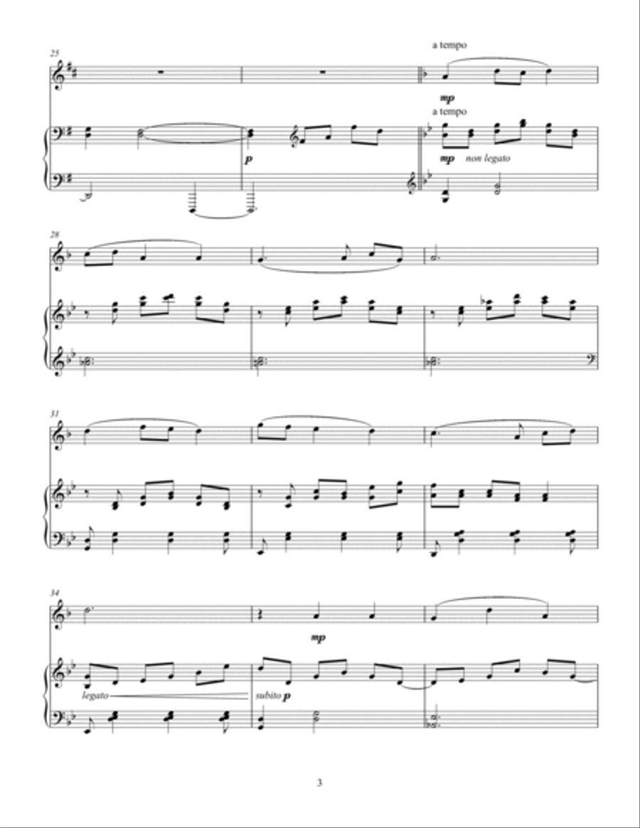 Korean Folk Song - Eommaya, Nunaya (Dear Mom, Dear Sister) Horn scores gallery preview page 3