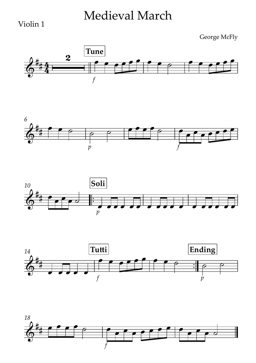 Medieval March Chamber Orchestra scores gallery preview page 4