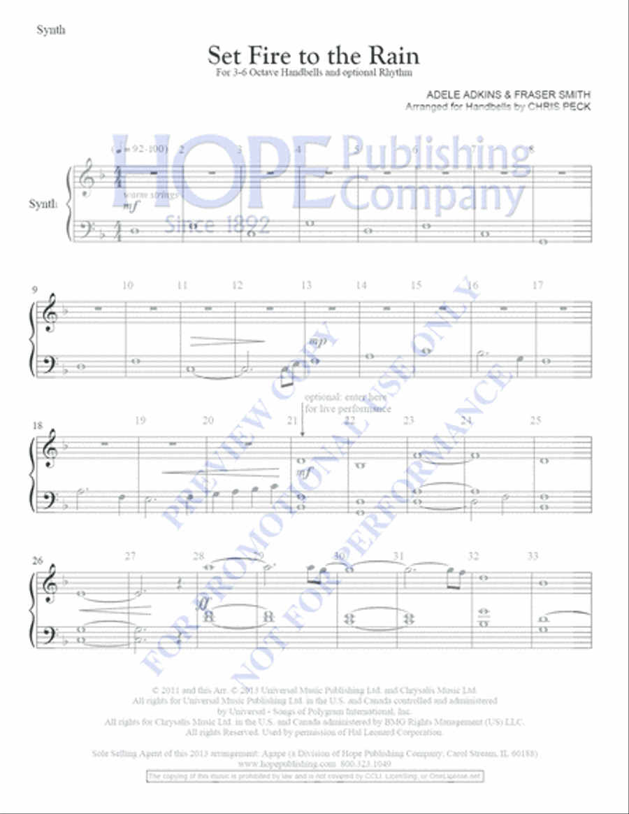 Set Fire to the Rain by Adele Adkins 5-Octaves - Sheet Music page 5