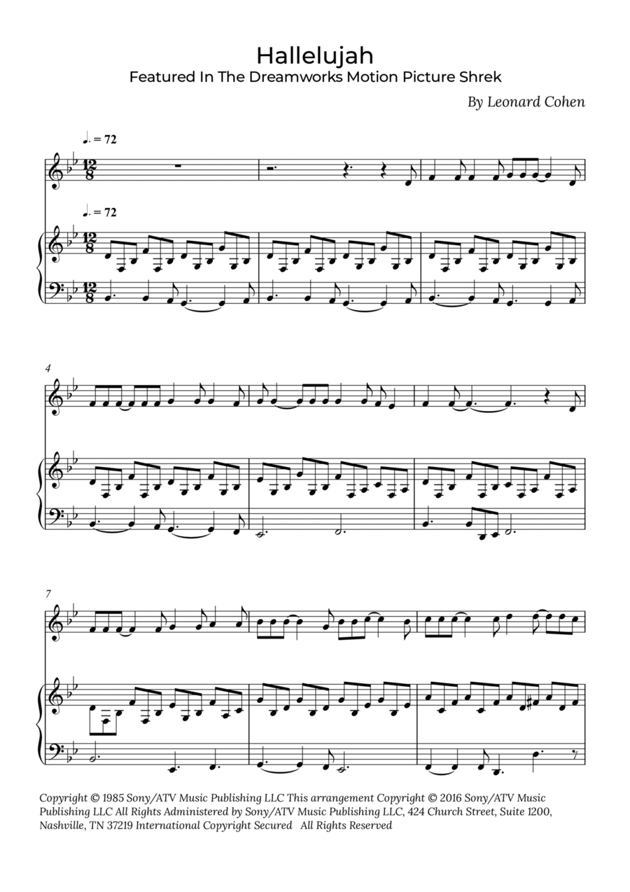 Hallelujah Hallelujah Violin Solo scores gallery preview page 1