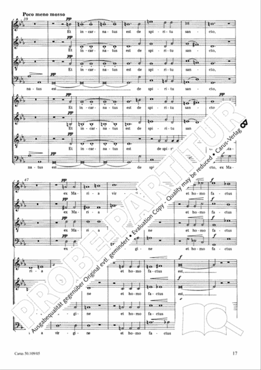 Mass in E flat major (Messe in Es) 4-Part scores gallery preview page 18
