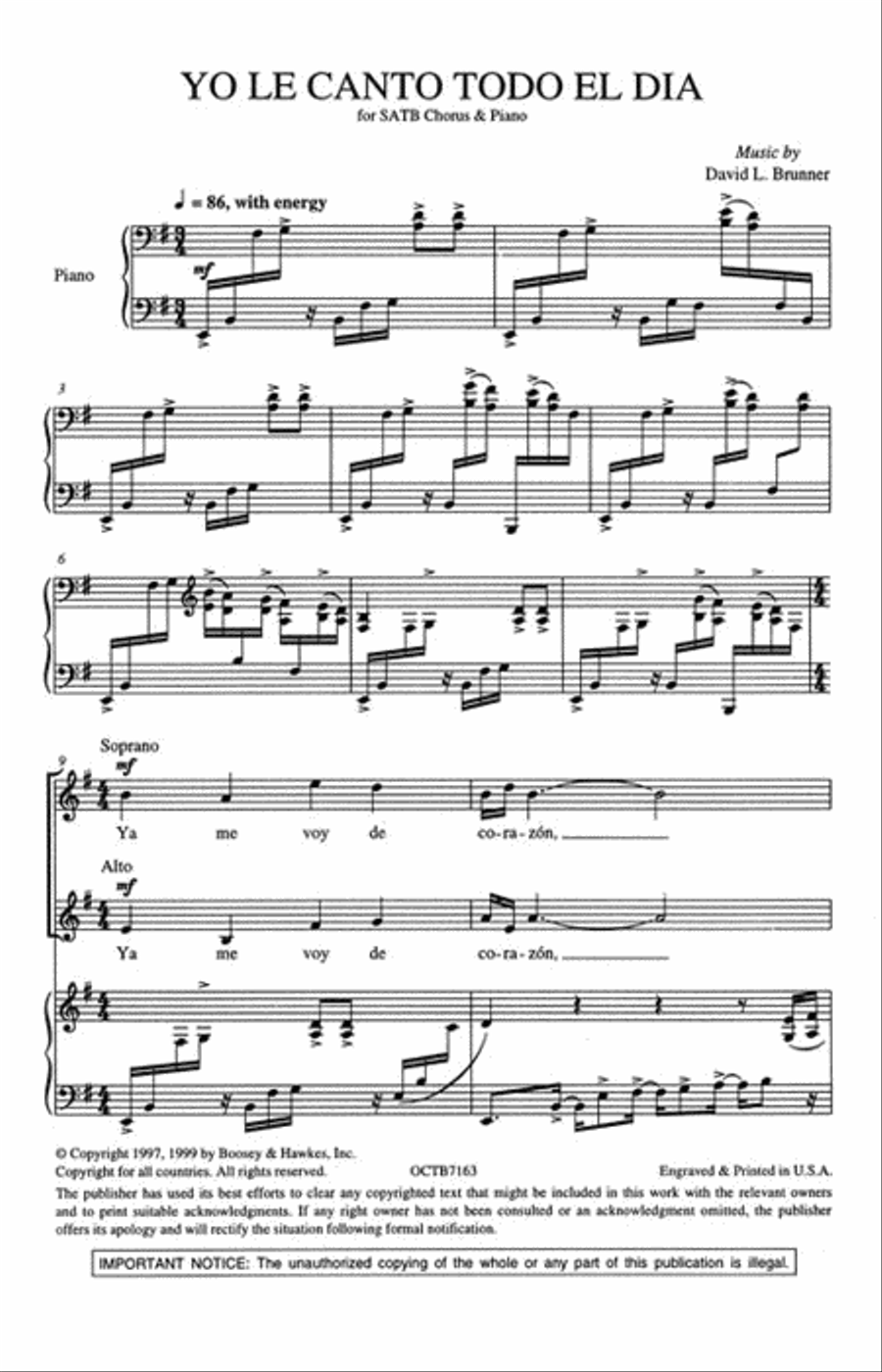 Yo le Canto Todo el Dia Yo le Canto Todo el Dia 4-Part scores gallery preview page 2