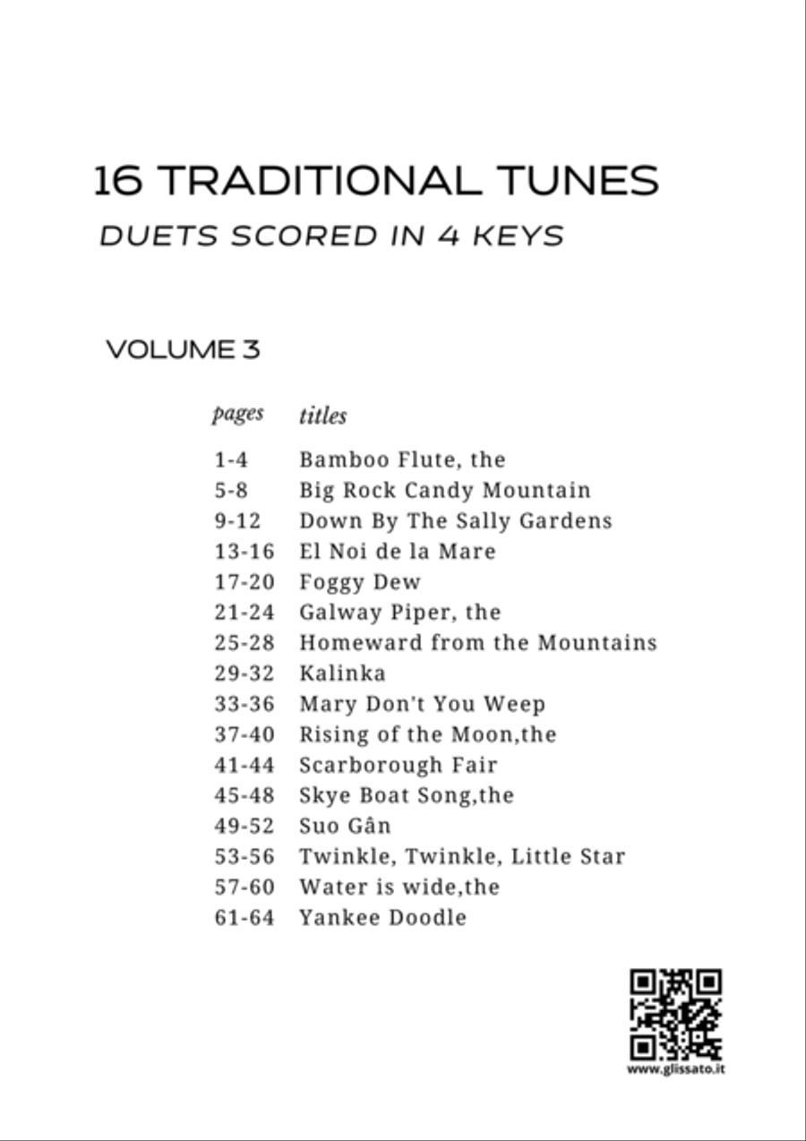 Flute and Clarinet 64 easy duets - 16 Traditional tunes scored in four keys (volume 3) Woodwind Duet scores gallery preview page 2