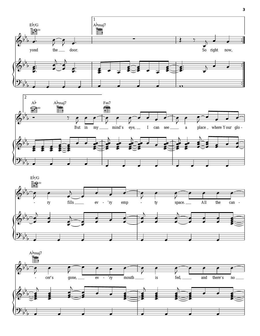 Heaven Is The Face Piano, Vocal, Guitar scores gallery preview page 3