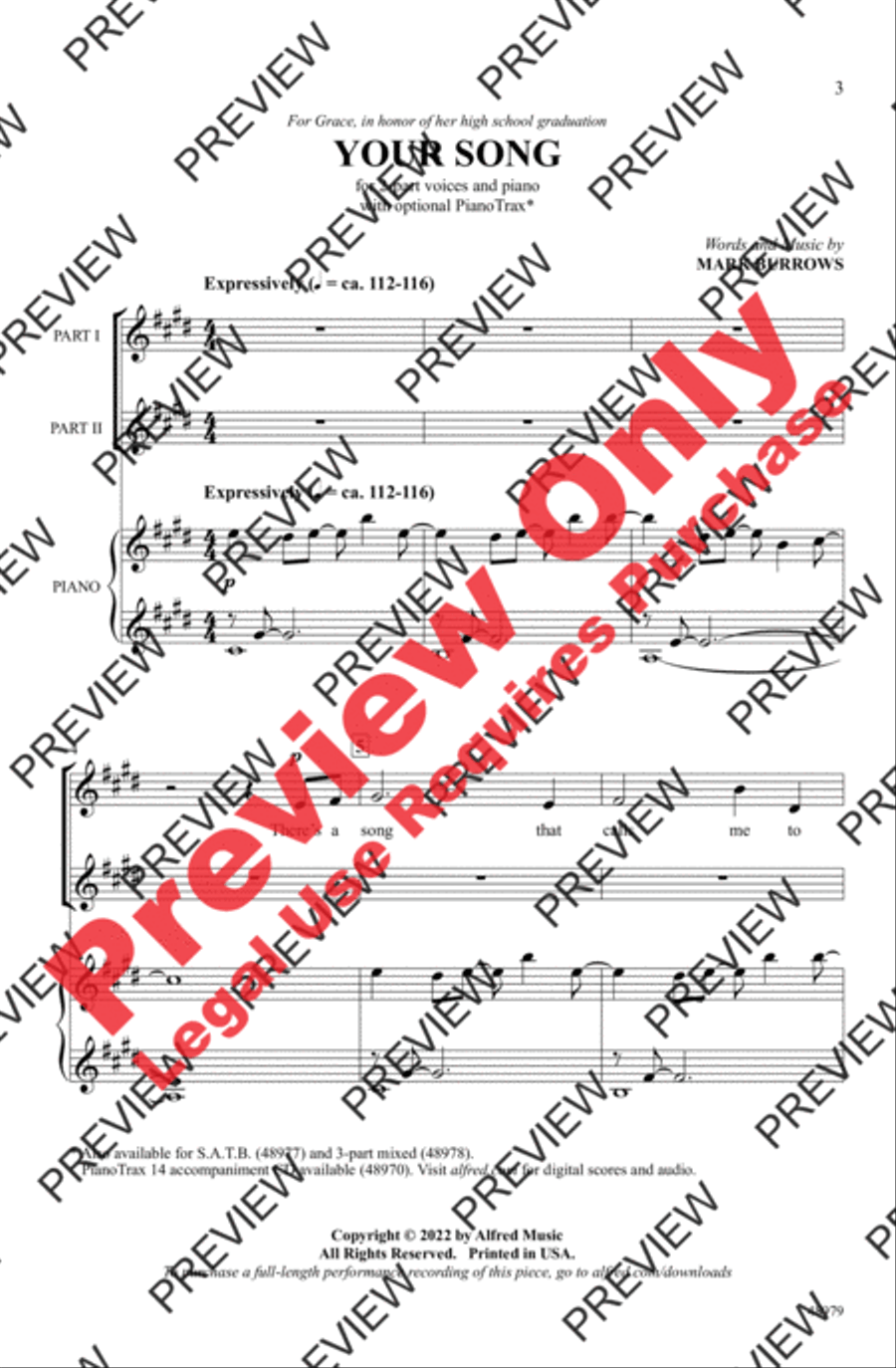 Your Song 2-Part scores gallery preview page 3