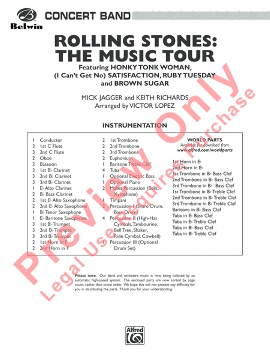 Rolling Stones: The Music Tour Concert Band scores gallery preview page 2