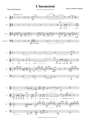 L'Inconscient for flute, alto voice, cello and guitar
