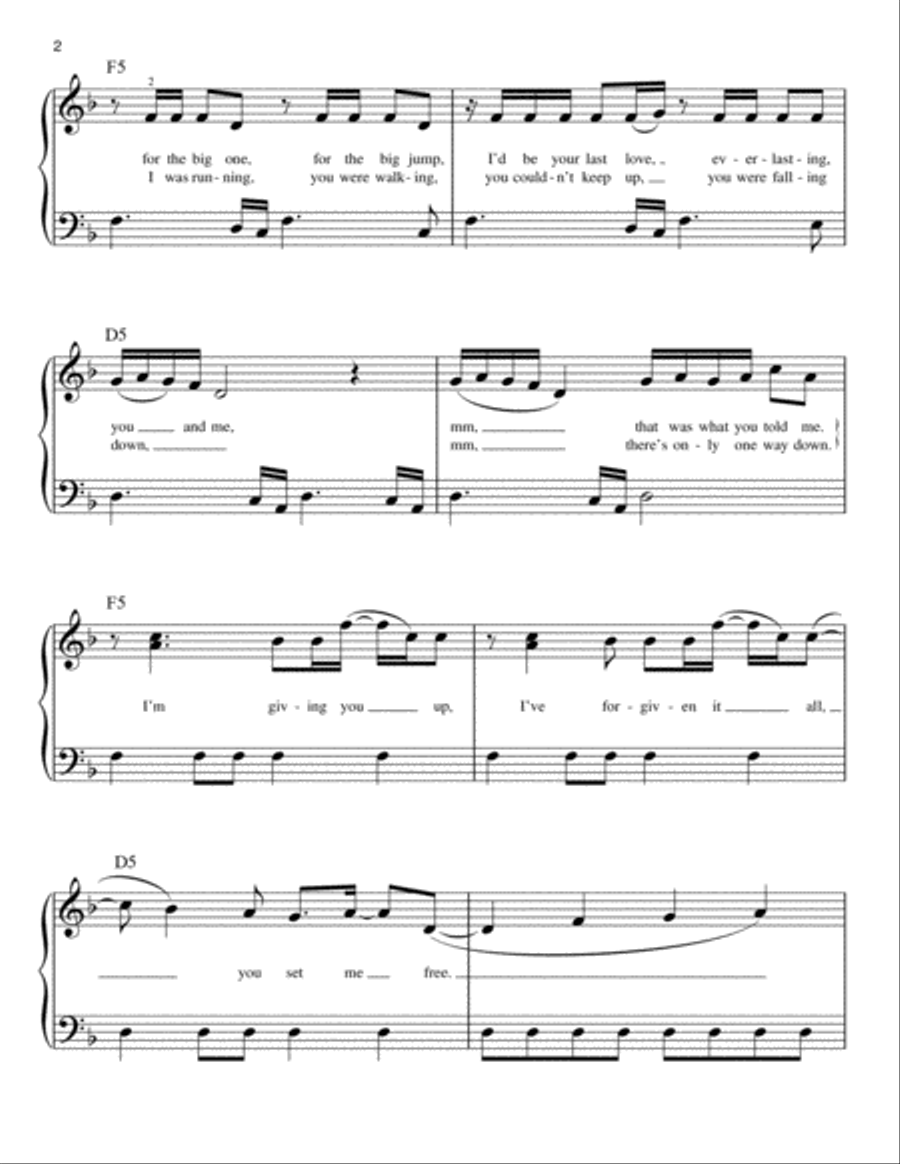 Send My Love (To Your New Lover) Easy Piano scores gallery preview page 2