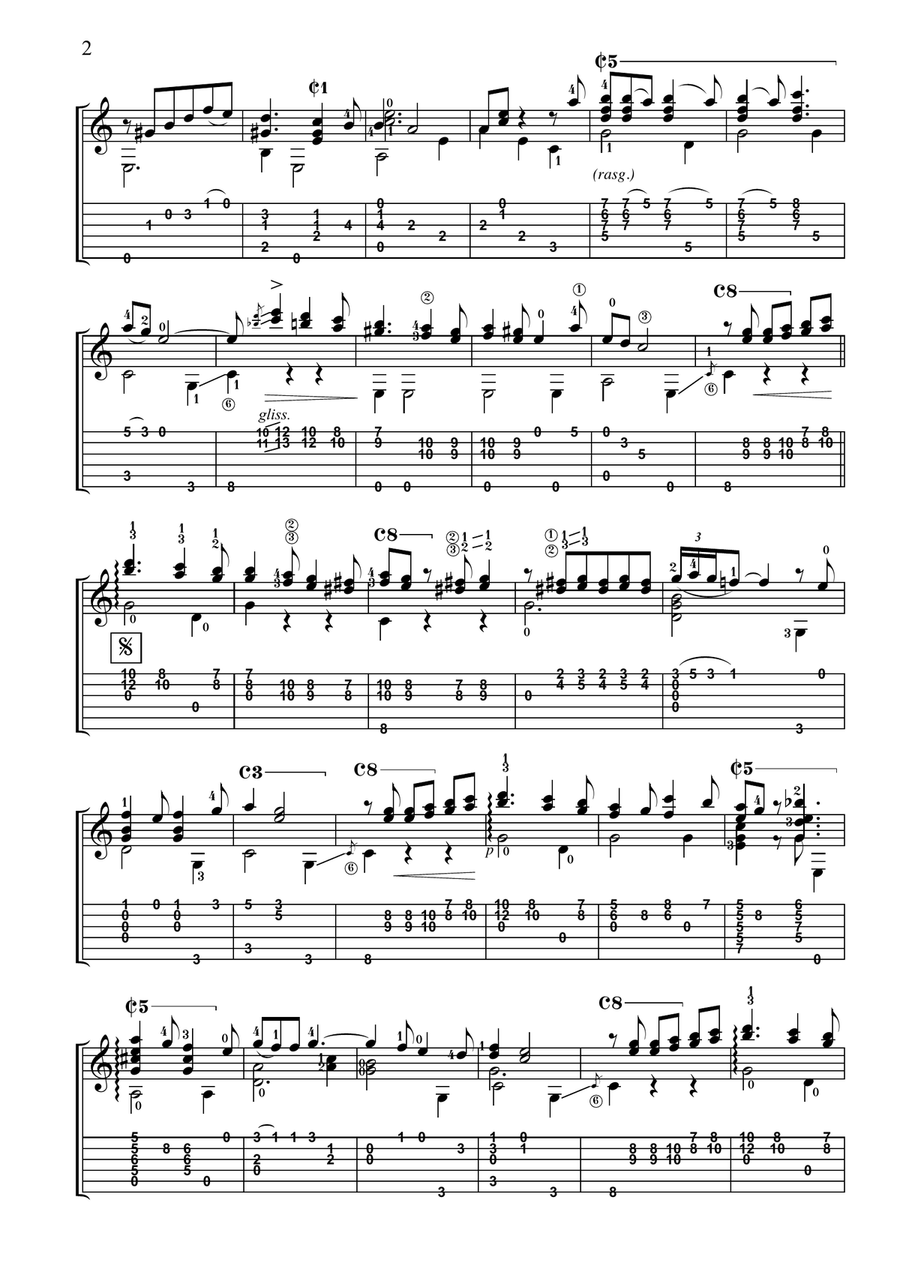La Flor De La Canela Guitar Tablature - Digital Sheet Music page 3