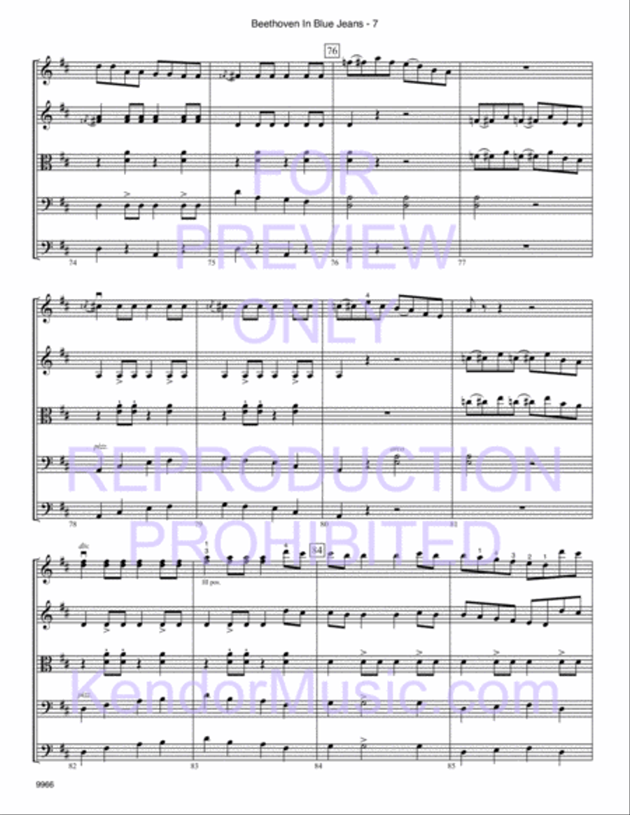 Beethoven In Blue Jeans String Orchestra scores gallery preview page 9