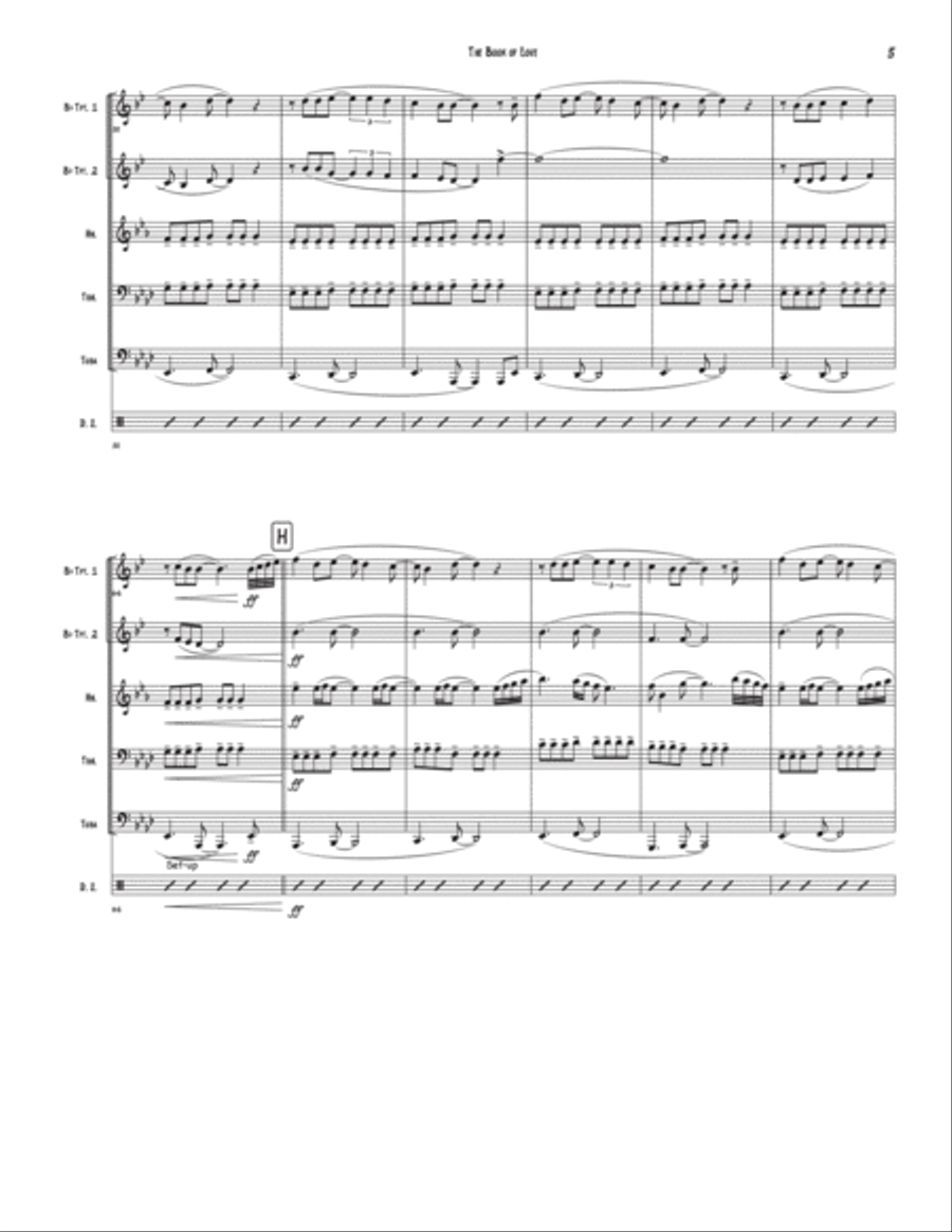 The Book Of Love Brass Quintet scores gallery preview page 5