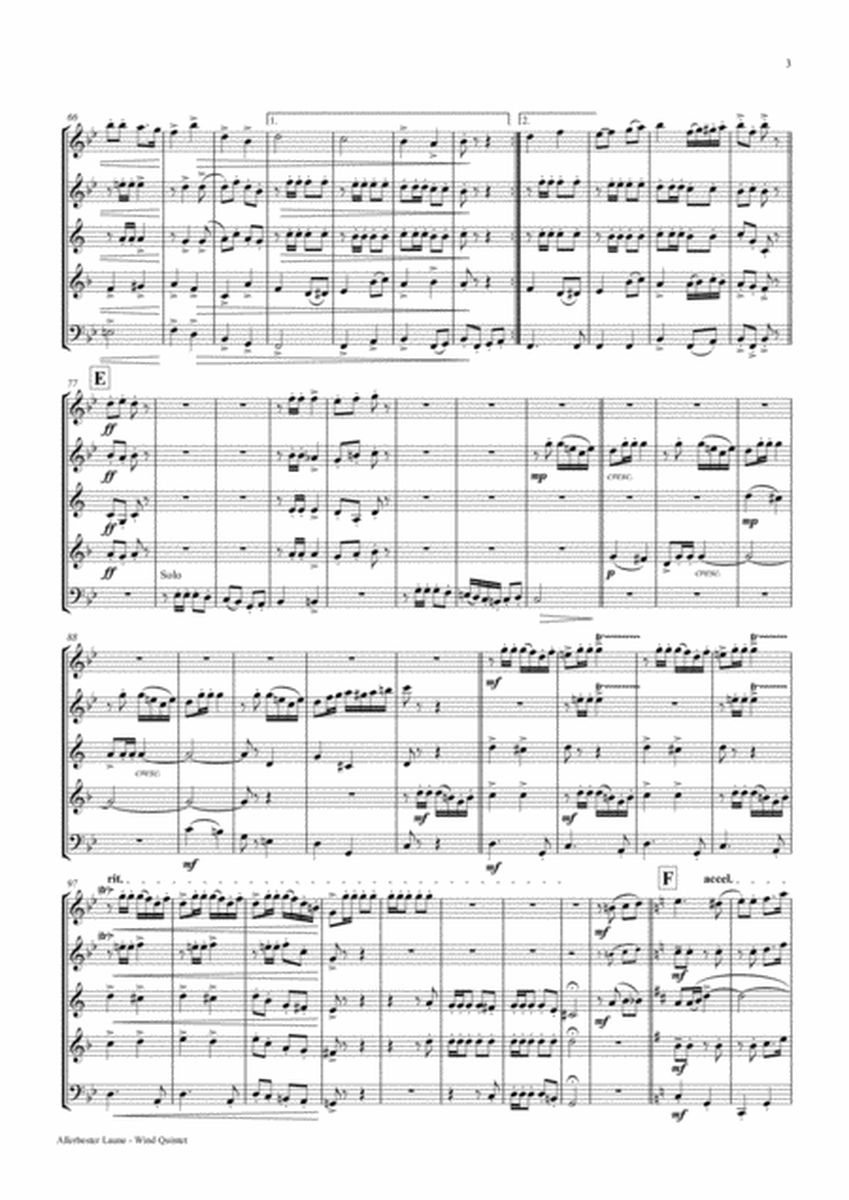 Allerbester Laune - German Polka - Wind Quintet image number null