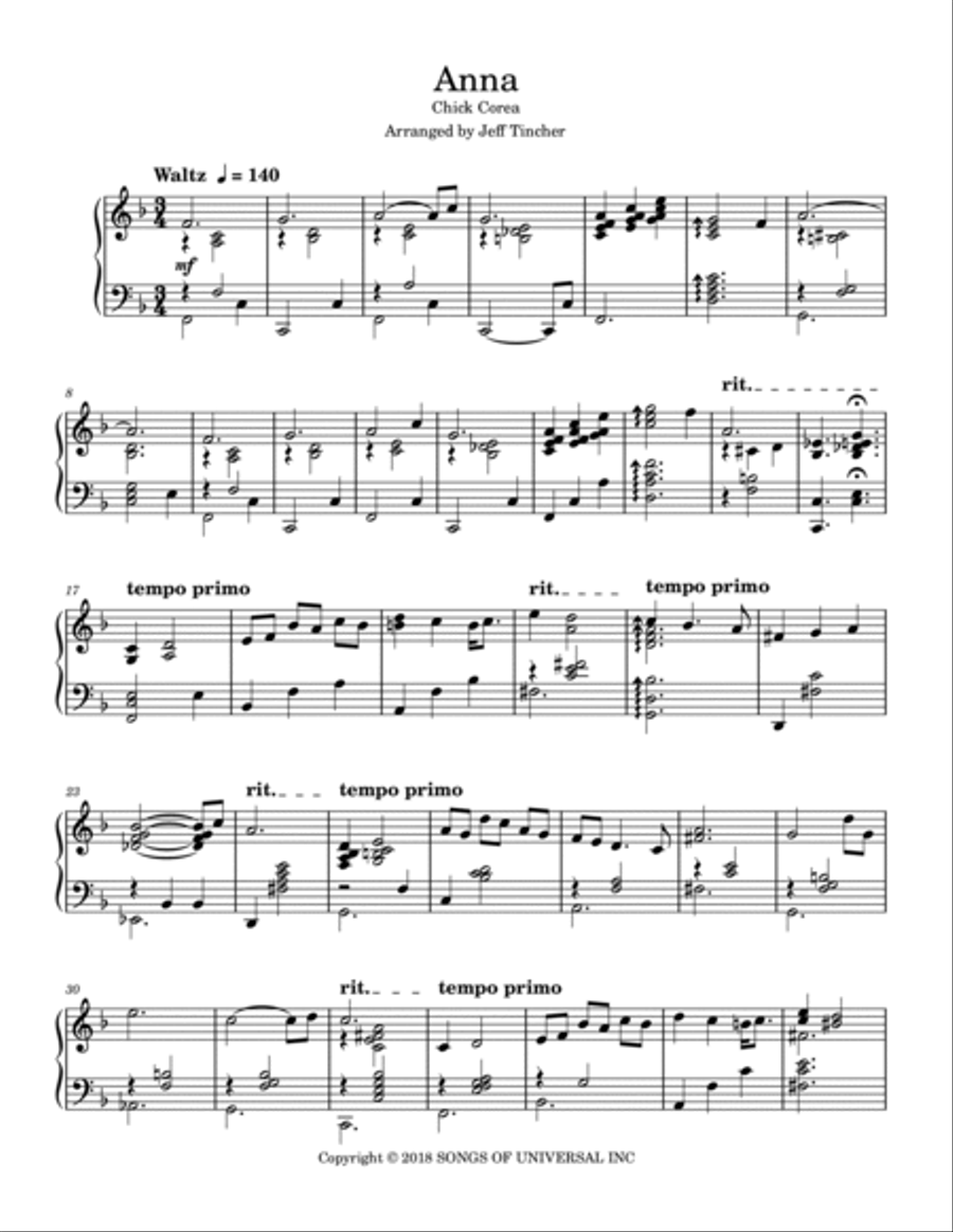 Anna Piano Solo scores gallery preview page 2