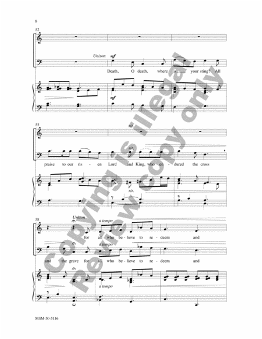 Rejoice, Rejoice This Easter Morn 4-Part scores gallery preview page 8