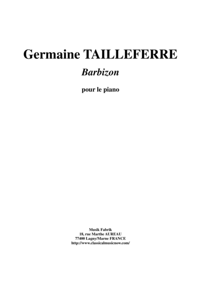 Germaine Tailleferre - Barbizon for piano