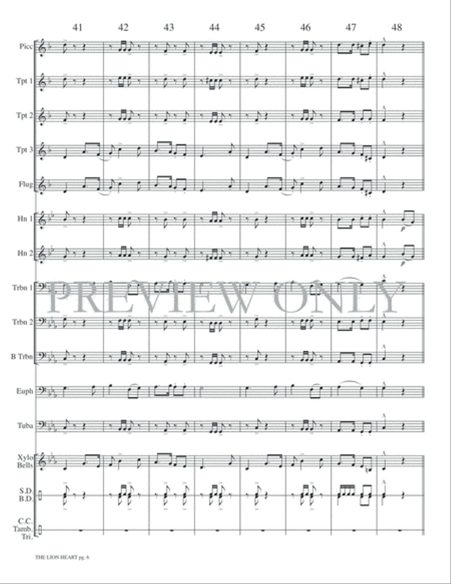 The Lion Heart Small Ensemble scores gallery preview page 8