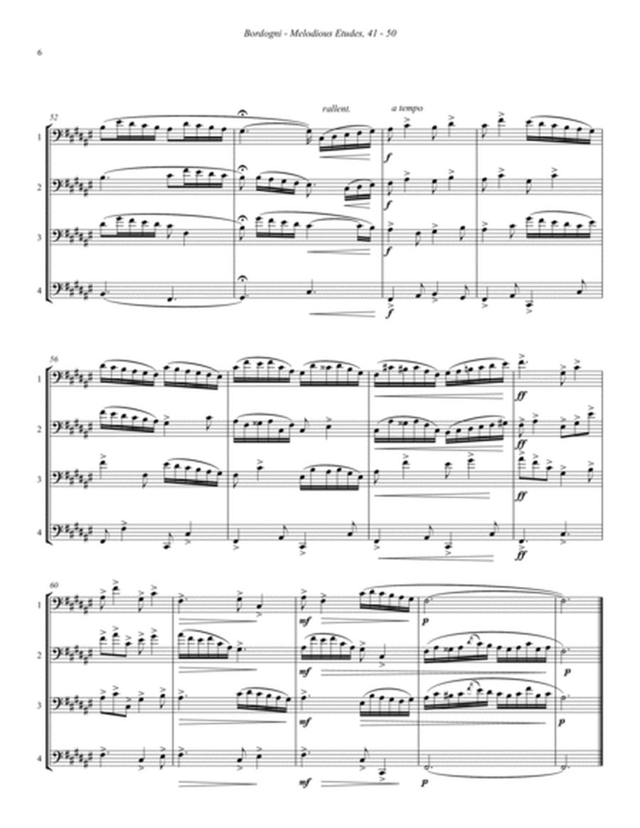 Melodious Etudes 41-50 from Volume 1 for Trombone Quartet image number null