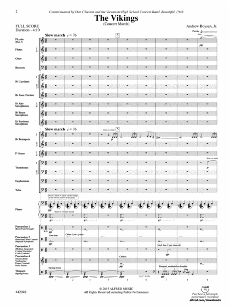 The Vikings: Score The Vikings: Score Concert Band scores gallery preview page 2